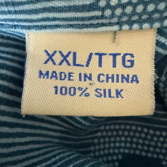 Tommy Bahama Men’s XXL Silk Blue Abstract Print  SS Shirt - Picture 5 of 5